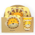 Natural bamboo fiber carton tableware sets for kids